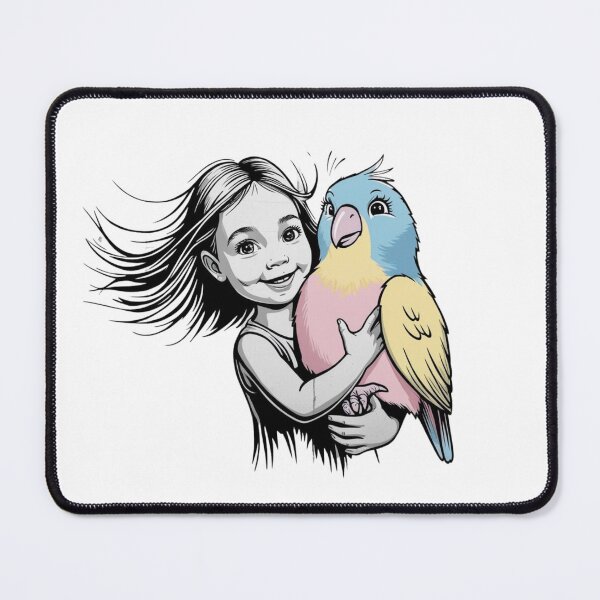 Item preview, Girl with a Pastel Parrot  designed and sold by AlinaSCorner.