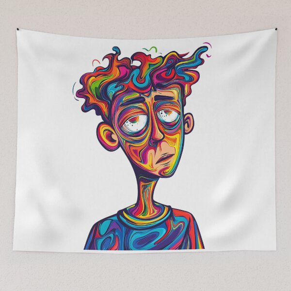 Item preview, Psychedelic Boy: Trippy Colorful Portrait designed and sold by bapupa.