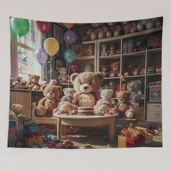 Item preview, Cozy Children's Playroom with Teddy Bears and Decor designed and sold by AnimalAirtistry.