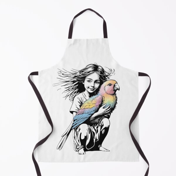 Item preview, Girl Embracing a Parrot  designed and sold by AlinaSCorner.