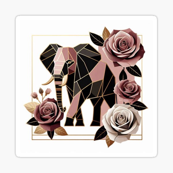 Item preview, Brown & Mauve Elephant & Roses designed and sold by DesignsByPrnces.