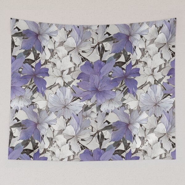 Aperçu de l'œuvre Fleurs violettes et blanches créée et vendue par CoolPixels.