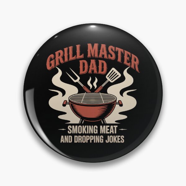 Item preview, Grill Master Dad – Retro Flat BBQ Emblem with Funny Slogan designed and sold by MagicWander.