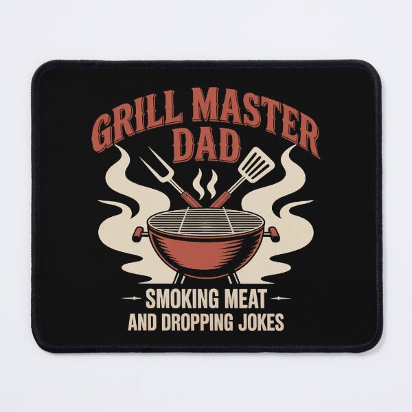 Item preview, Grill Master Dad – Retro Flat BBQ Emblem with Funny Slogan designed and sold by MagicWander.