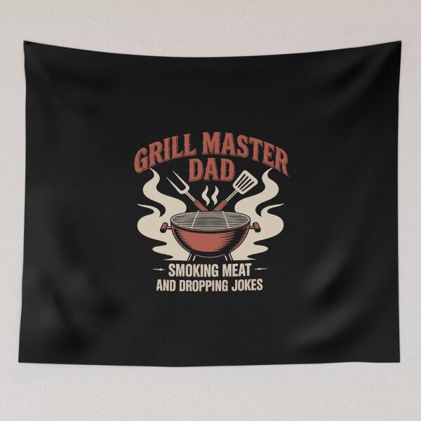 Item preview, Grill Master Dad – Retro Flat BBQ Emblem with Funny Slogan designed and sold by MagicWander.