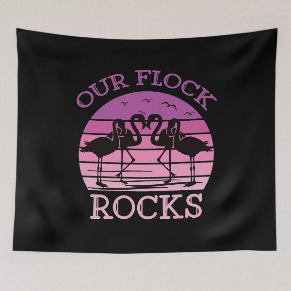 Item preview, Our Flock Rocks – Retro Flamingo Flock designed and sold by EnchantedOwl.
