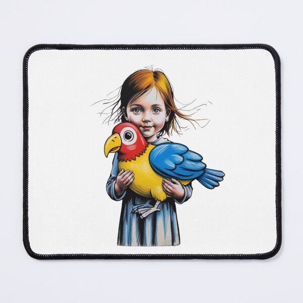 Item preview, Girl Holding a Parrot designed and sold by AlinaSCorner.