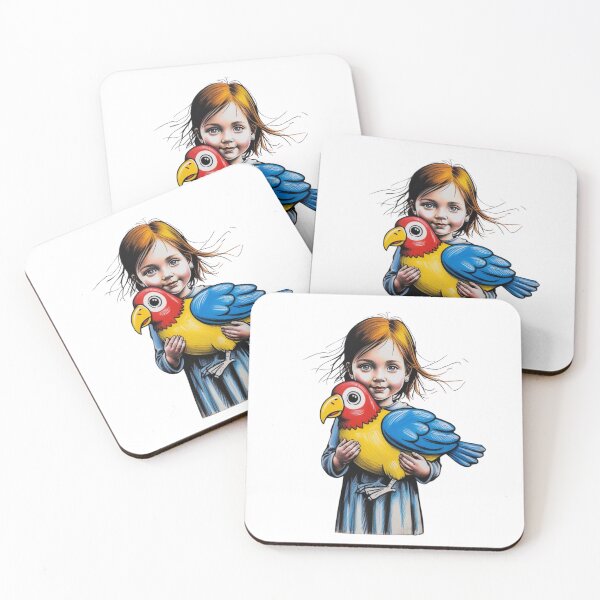 Item preview, Girl Holding a Parrot  designed and sold by AlinaSCorner.