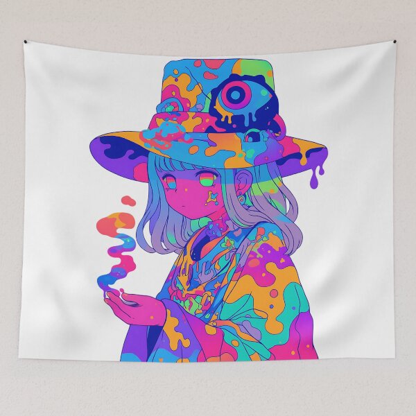 Item preview, Psychedelic Girl: Trippy Colorful Portrait designed and sold by bapupa.