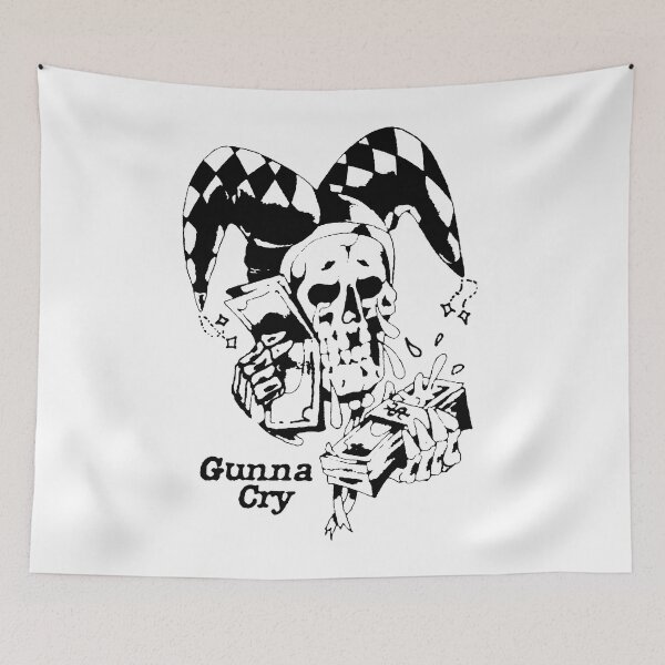 Item preview, Gunna Cry Crying Jester Skull Holding Money Satire Graphic designed and sold by FlyShop1.