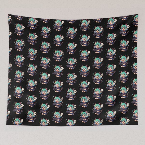 Item preview, Yumi & Zoomie – Gamer Cat Girl with Jetpack Cat in RGB Vibes designed and sold by ColorSplash123.