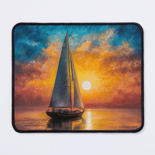 Item preview, Modern Trendy An oil painting Sailboat Sunset  designed and sold by SOUFIANE1991.