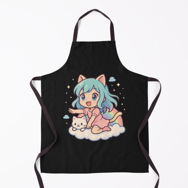 Item preview, Airi & Cloudy – Flying Cat Girl and Rainbow Kitten in Dreamy Pastels designed and sold by ColorSplash123.