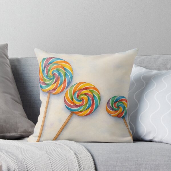 Item preview, Rainbow Swirl Lollipops Watercolor Illustration designed and sold by Pacika.