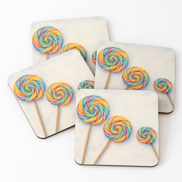 Item preview, Rainbow Swirl Lollipops Watercolor Illustration designed and sold by Pacika.