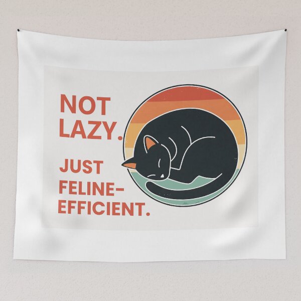 Item preview, Cute cat sleeping: Not Lazy Artwork designed and sold by Zini-ArtStudio.