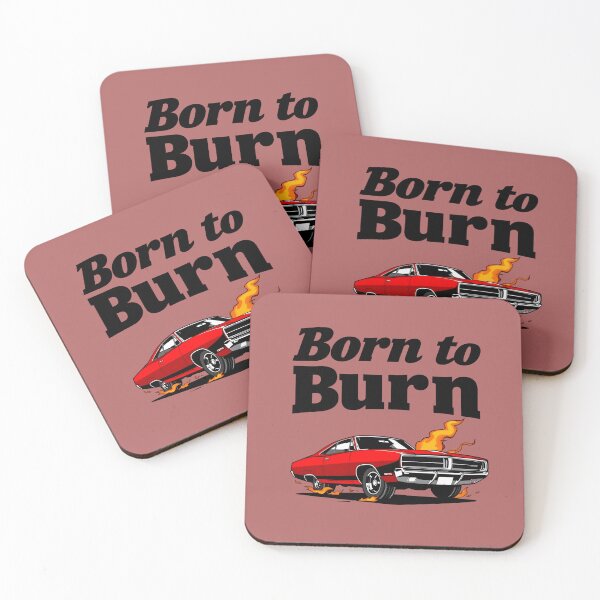 Item preview, Born to Burn Muscle Car – Red Classic Car with Flames Artwork designed and sold by gtrock.