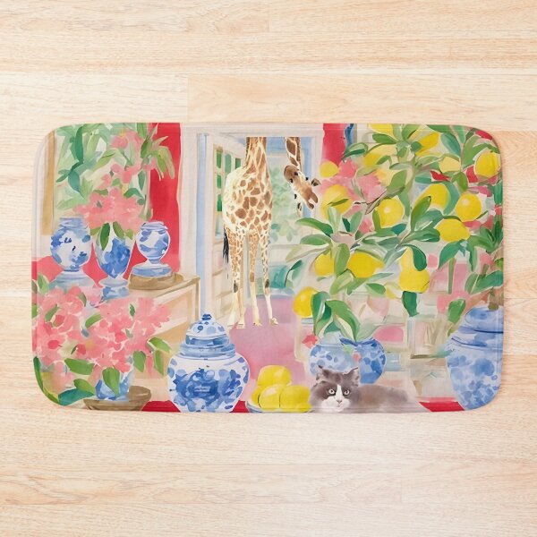 Item preview, Grandmillennial art, Is anybody home? Whimsical animals art designed and sold by SophieClimaArt.
