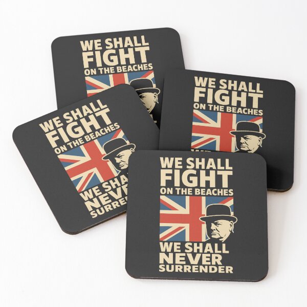 Item preview, We Shall Never Surrender – Churchill WWII Quote Vintage Design designed and sold by MAF_Merch.