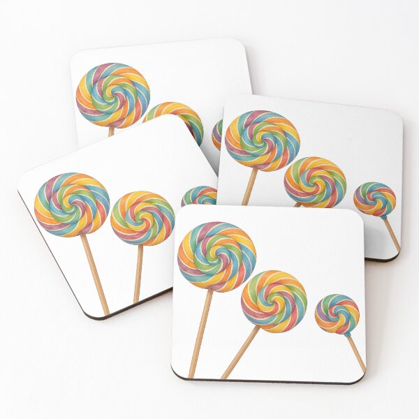 Item preview, Rainbow Swirl Lollipops Watercolor Illustration designed and sold by Pacika.