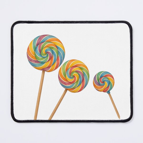 Item preview, Rainbow Swirl Lollipops Watercolor Illustration designed and sold by Pacika.