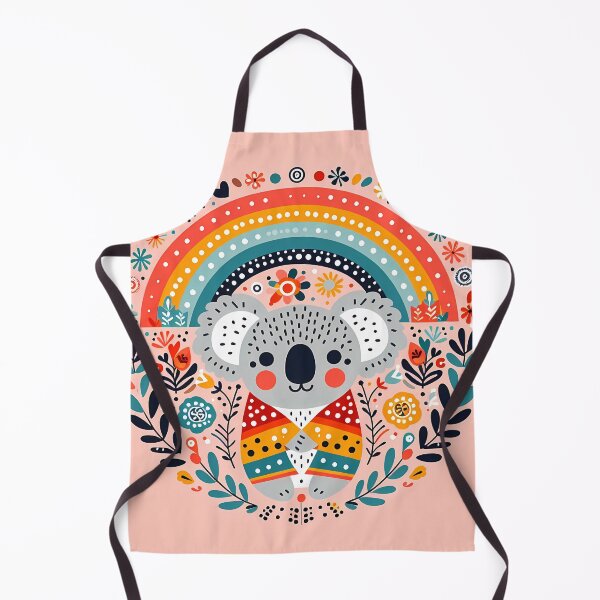 Item preview, Scandinavian Folk Art Cute Koala in a Rainbow Blanket by heidiannemorris © designed and sold by FOLK ART FUSION by heidiannemorris.