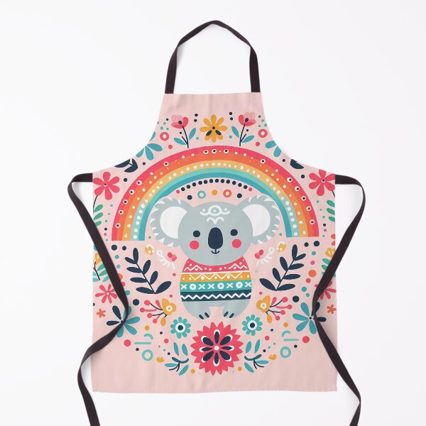 Item preview, Scandinavian Folk Art Cute Koala in a Rainbow Poncho by heidiannemorris © designed and sold by FOLK ART FUSION by heidiannemorris.