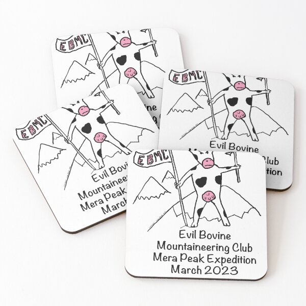 Item preview, Evil Bovine Mountaineering Club Mera Peak - Transparent Background designed and sold by HughStone1964.