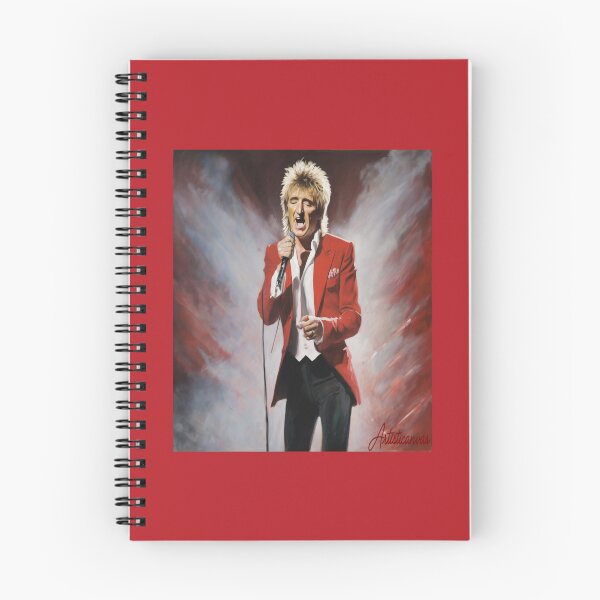 Item preview, "Energetic Performance: Rod Stewart in Red and White" designed and sold by Artisticanvas.