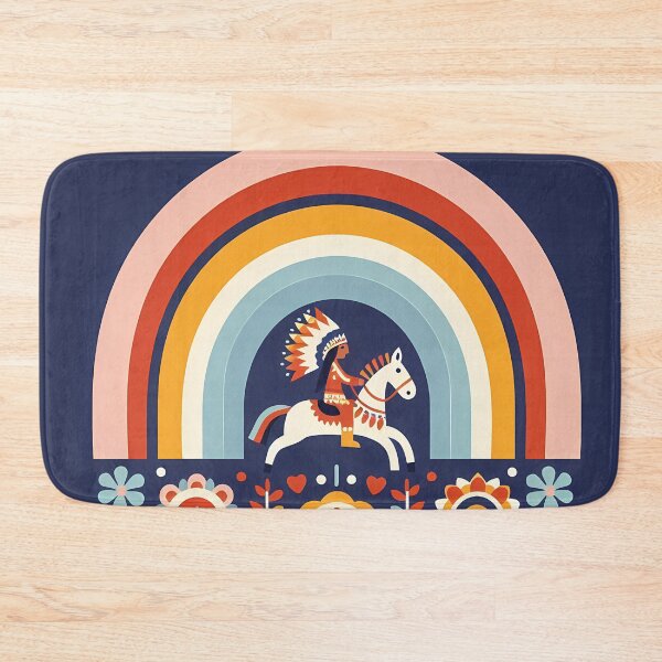 Item preview, Scandinavian Folk Art Colourful American Rider by heidiannemorris © designed and sold by FOLK ART FUSION.
