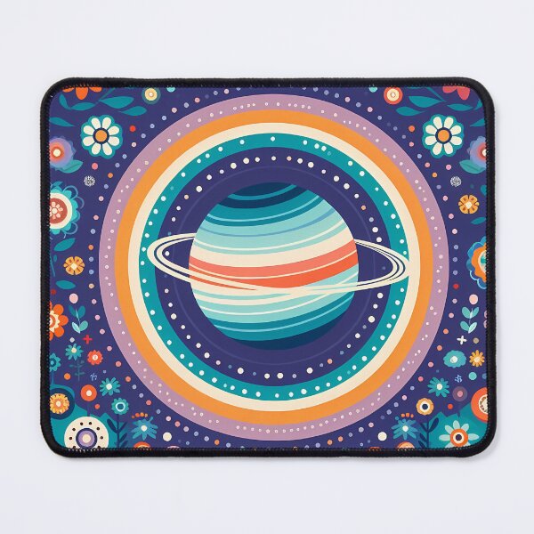 Item preview, Scandinavian Folk Art Colourful Patterned Saturn and Rings by heidiannemorris © designed and sold by FOLK ART FUSION by heidiannemorris.