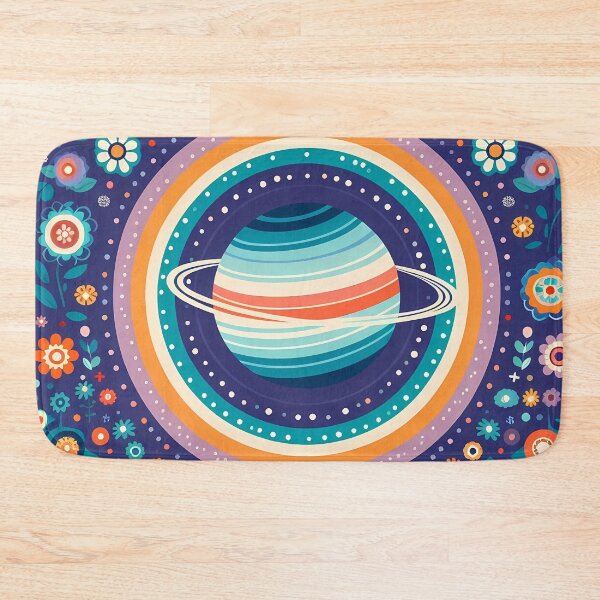 Item preview, Scandinavian Folk Art Colourful Patterned Saturn and Rings by heidiannemorris © designed and sold by FOLK ART FUSION by heidiannemorris.