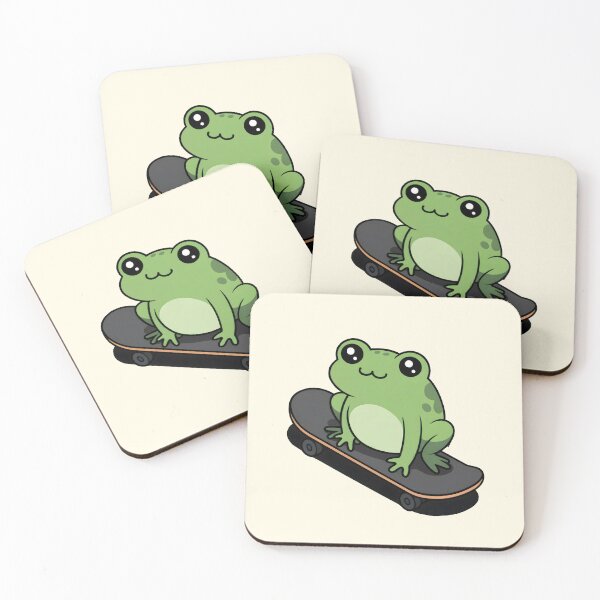 Item preview, Cute Kawaii Frog Riding Skateboard – Skater Animal Design designed and sold by Altered Pixels.