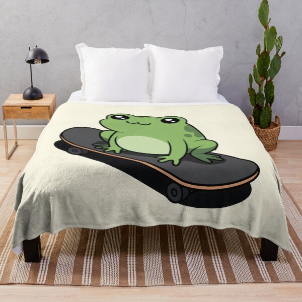 Item preview, Cute Kawaii Frog Riding Skateboard – Skater Animal Design designed and sold by Altered Pixels.