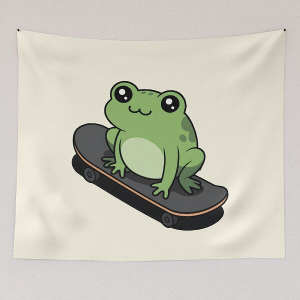 Item preview, Cute Kawaii Frog Riding Skateboard – Skater Animal Design designed and sold by Altered Pixels.