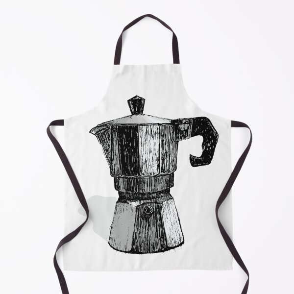 Item preview, Bialetti Moka Pot Pen Drawing on White – Espresso Coffee Art for Kitchen, Café & Coffee Lovers designed and sold by Creative Soul Art.