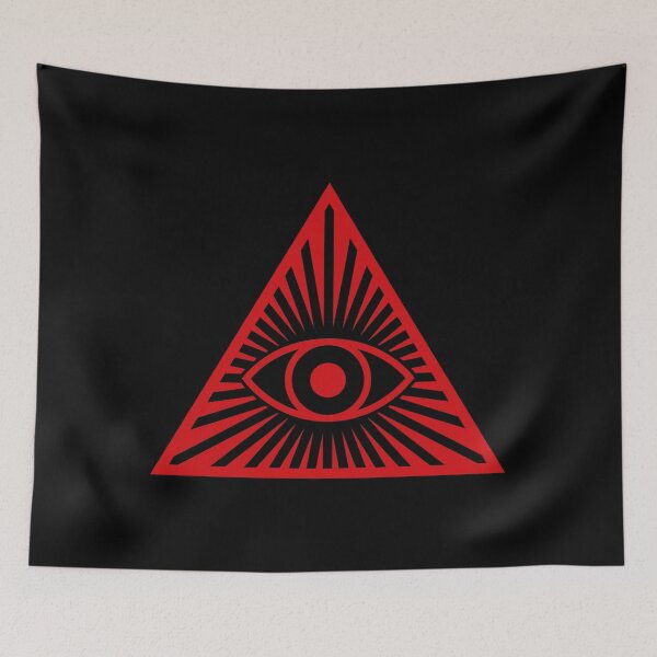 Item preview, Big Brother is Watching You - All Seeing Eye V3 (Red on Black) designed and sold by STUDIO-72.