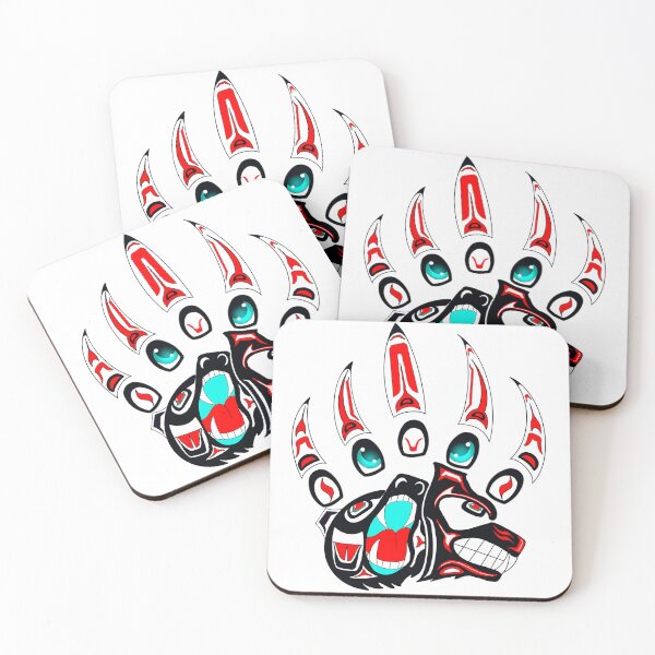 Item preview, Tlingit Wolf and bear claw (Red) designed and sold by RobsArtwork.