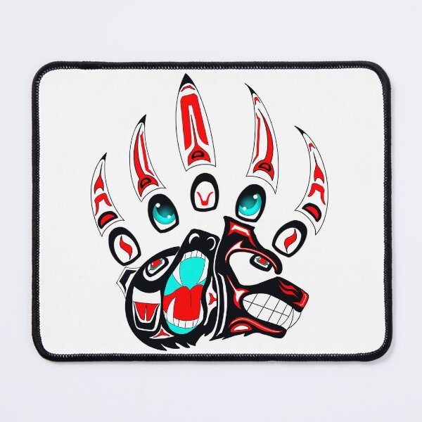 Item preview, Tlingit Wolf and bear claw (Red) designed and sold by RobsArtwork.