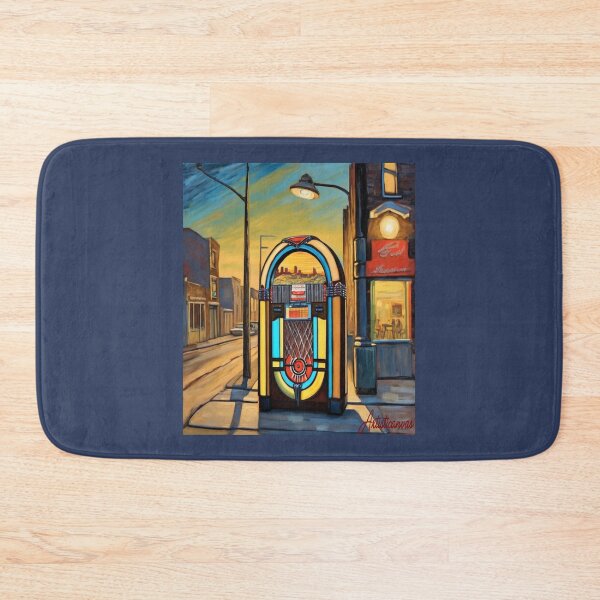 Item preview, "Vintage Melodies: Nostalgic Jukebox at Sunset" designed and sold by Artisticanvas.