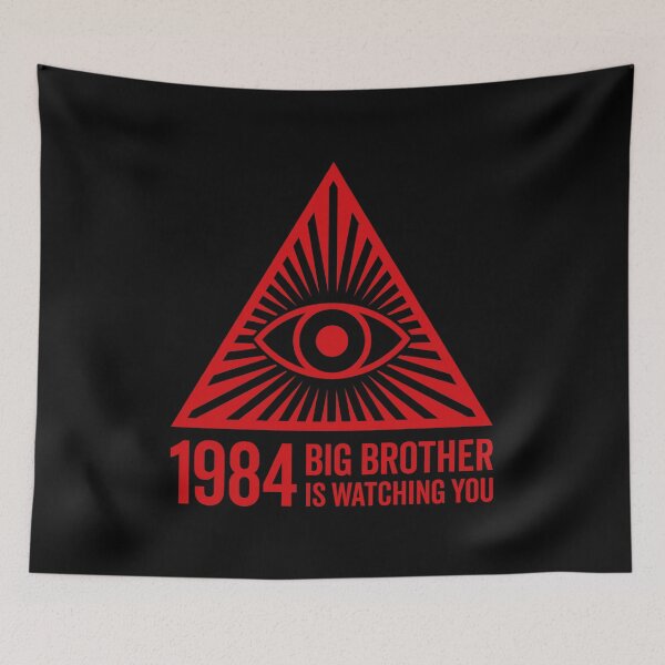 Item preview, Big Brother is Watching You - All Seeing Eye V4 (Red on Black) designed and sold by STUDIO-72.