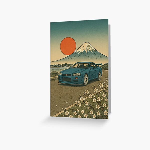 Item preview, Old Japanese Vintage Style GTR-R34 designed and sold by ChromiaStudios.