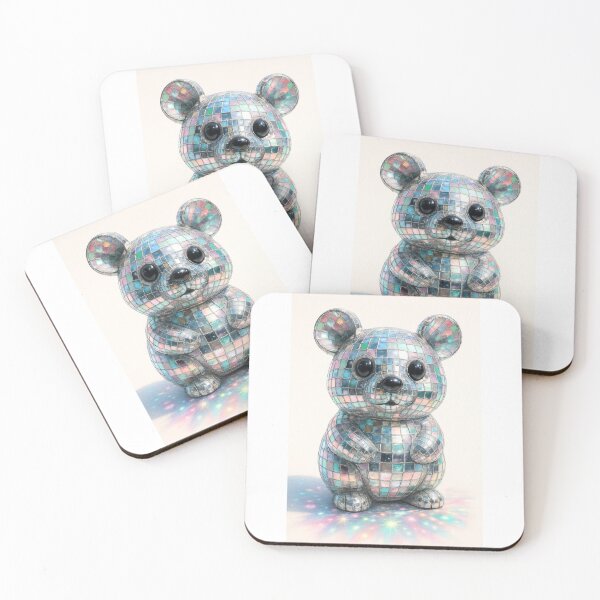 Item preview, Disco Bear - Shiny Mirror Ball Teddy designed and sold by 32BlackRoses.