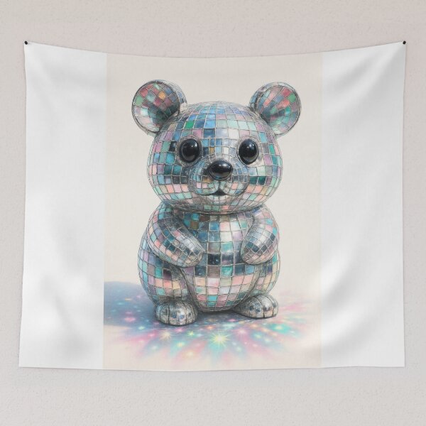 Item preview, Disco Bear - Shiny Mirror Ball Teddy designed and sold by 32BlackRoses.