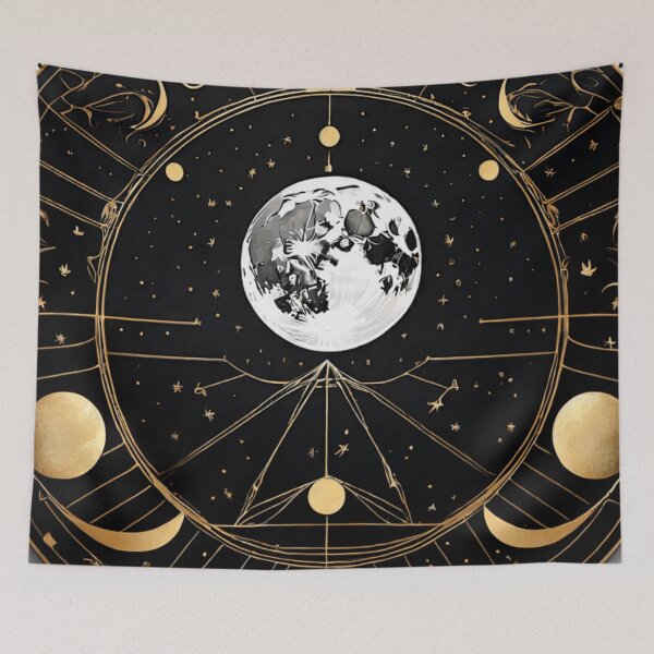 Item preview, Celestial Symbols and Moon Phase Art designed and sold by SketchNStyle.