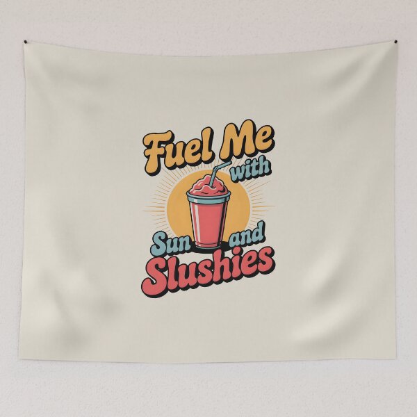 Item preview, Fuel Me with Sun and Slushies Fun Summer Quote designed and sold by Jollys-ArtShop.