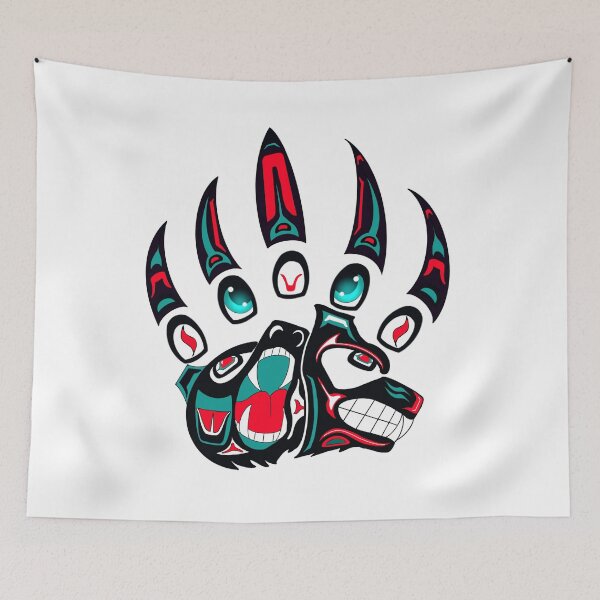 Item preview, Tlingit Wolf and bear claw (Black) designed and sold by RobsArtwork.