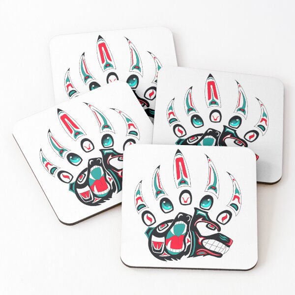 Item preview, Tlingit Wolf and bear claw (Teal) designed and sold by RobsArtwork.