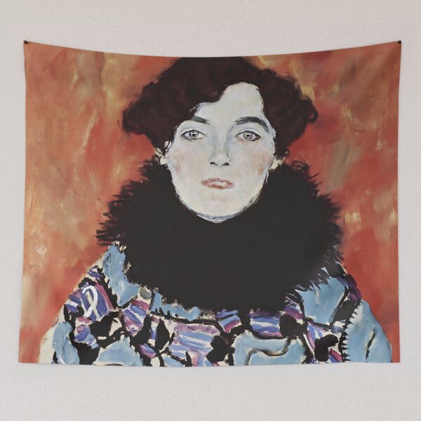 Item preview, Gustav Klimt’s unfinished 1917 oil painting Portrait of Johanna Staude designed and sold by EmeraldeaArt.