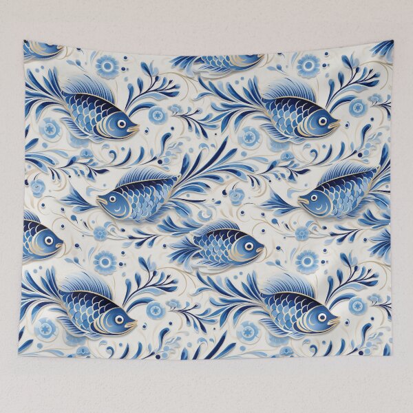 Item preview, Whimsical Fish Pattern with Vintage Flair designed and sold by mittie101.